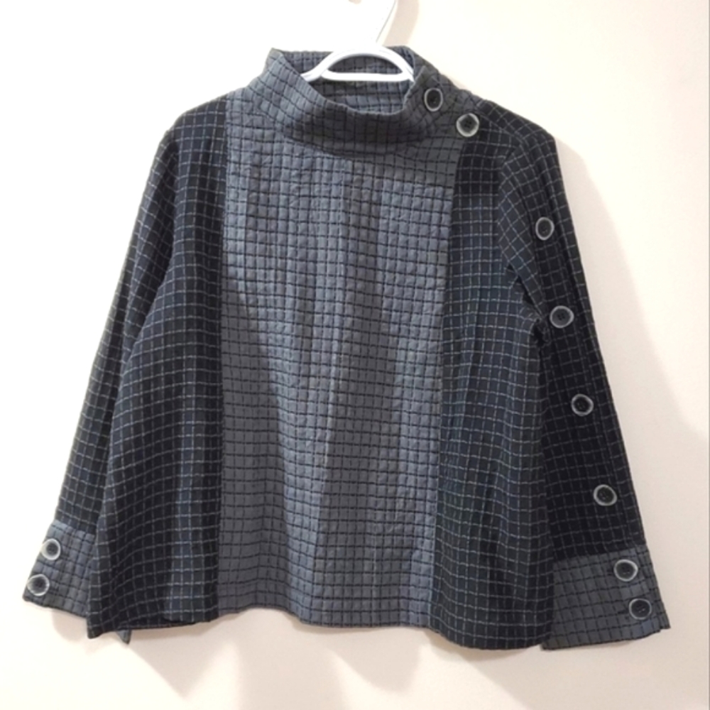 Habitat - Window Pane Pattern Side Button Pullover - Size S